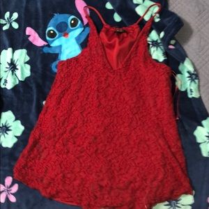 red nice spaghetti strapped blouse